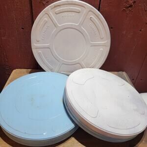 Lot of 3 VINTAGE Movie Film Reel Canisters 11" - 11 1/4" - 10 1/2" KODAK EASTMAN